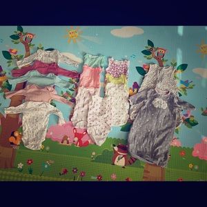 Baby girl onesie and sleepers